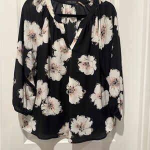 Ivanka Trump Black Floral Blouse